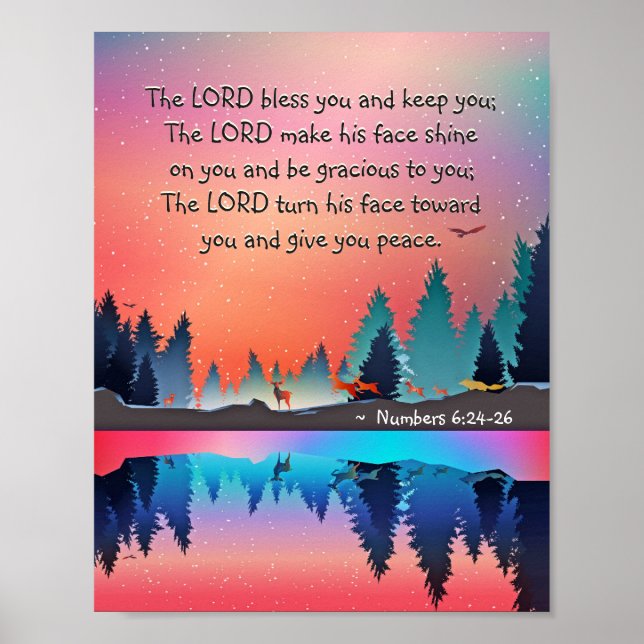 The Lord Bless You Numbers 6:24-26 Winter Lake Poster (Front)