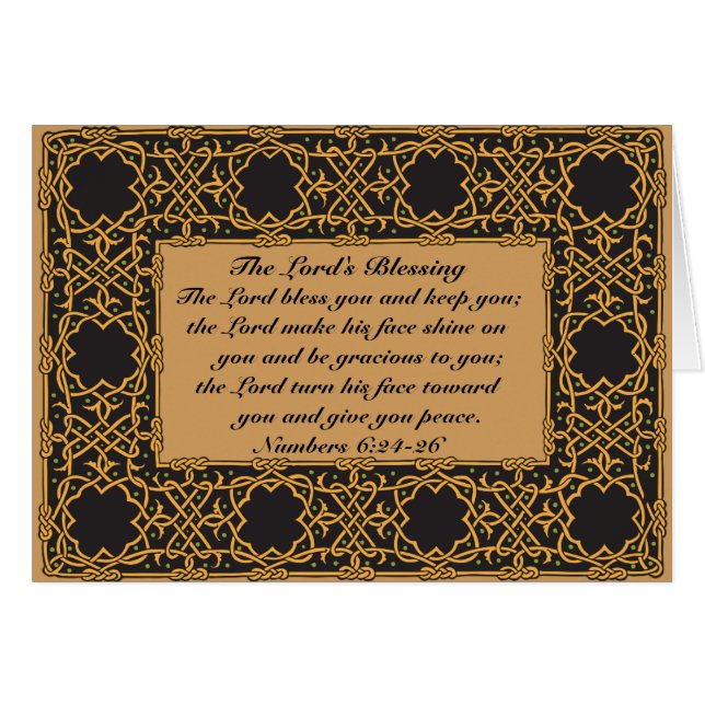 The Lord Bless You, Numbers 6:24, Celtic Card (Front Horizontal)