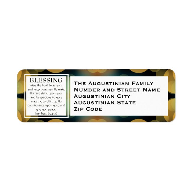 THE LORD BLESS YOU Numbers 6 Blessing (Front)