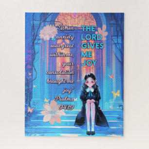 The Lord Gives Me Joy - Christian Retro Anime Jigsaw Puzzle