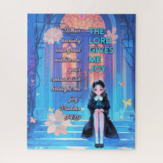The Lord Gives Me Joy - Christian Retro Anime Jigsaw Puzzle