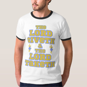 The Lord Giveth & Taketh Bible Quote Men's Ringer T-Shirt