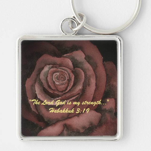 "The Lord God is my strength..." Bible truths  Key Ring (Front)