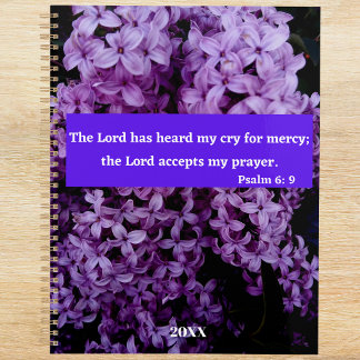 The Lord Hears Me Lilac Bible Verse Planner