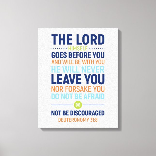 The Lord Himself Goes Before You, Deuteronomy 31:8 Canvas Print (Front)