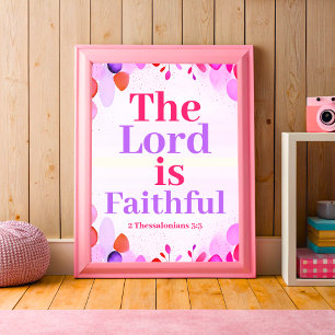 The Lord is faithful Boho Christian Teen Girl Art Poster