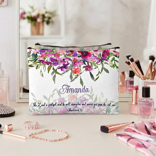 The Lord is faithful floral personalised Accessory Pouch