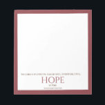 The Lord is My Portion Deep Red Modern Bible Verse Notepad<br><div class="desc">This Bible verse notepad is sure to be an inspiration. This design features a crisp white background with a deep red border and classic typography. What an great way to remind yourself of the hope that only Christ can give.</div>