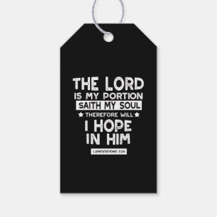 The Lord is My Portion Lamentations 3 24 Quotes Gift Tags