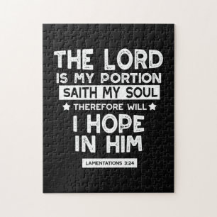 The Lord is My Portion Lamentations 3 24 Quotes Jigsaw Puzzle