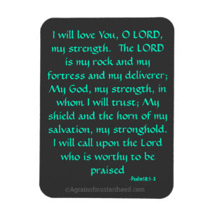 The Lord is my Rock Bible Quote Magnet