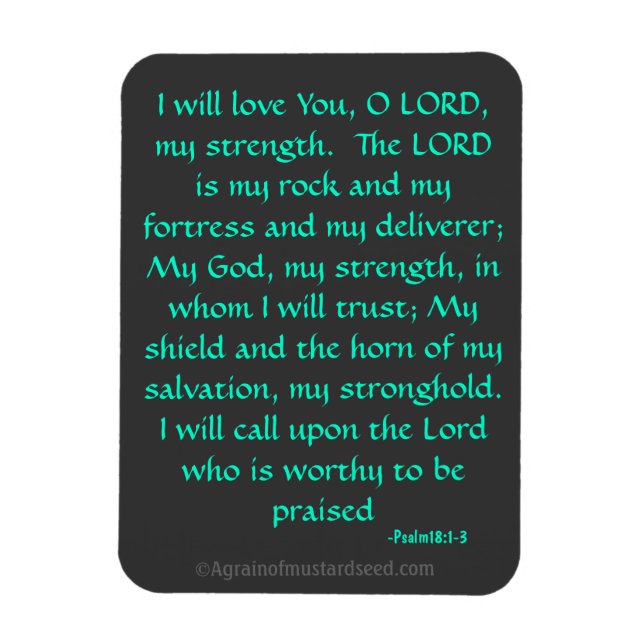 The Lord is my Rock Bible Quote Magnet (Vertical)