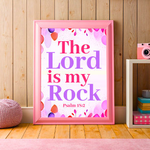 The Lord is my Rock Boho Christian Teen Girl Art Poster