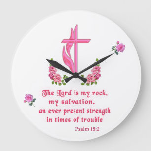 The Lord is my rock Large Clock