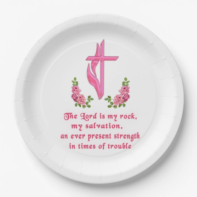 The Lord is my rock Paper Plate (Front)