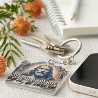 The Lord Is My Rock ;PSALM 18;2 Stands Tall  Key Ring