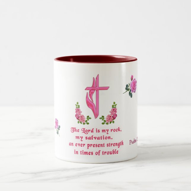The Lord is my rock Two-Tone Coffee Mug (Center)