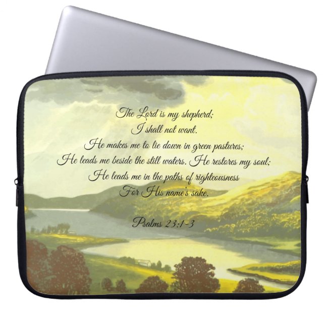 The Lord is my Shepard  Laptop Sleeve (Front)