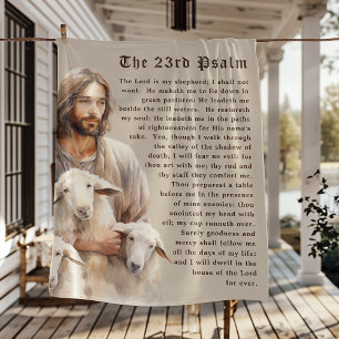 The Lord is My Shepherd - 23rd Psalm Fleece Blanket