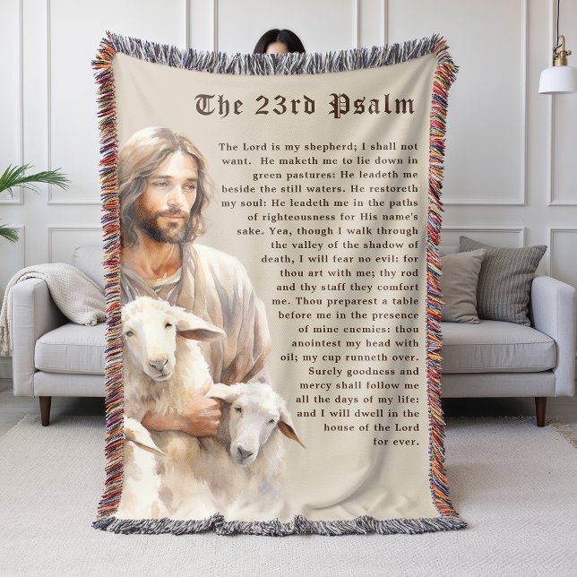 The Lord is My Shepherd - 23rd Psalm Throw Blanket (Creator Uploaded)