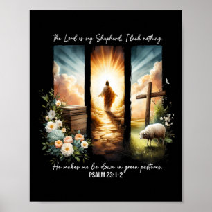 The Lord Is My Shepherd Bible Faith Christian East Poster