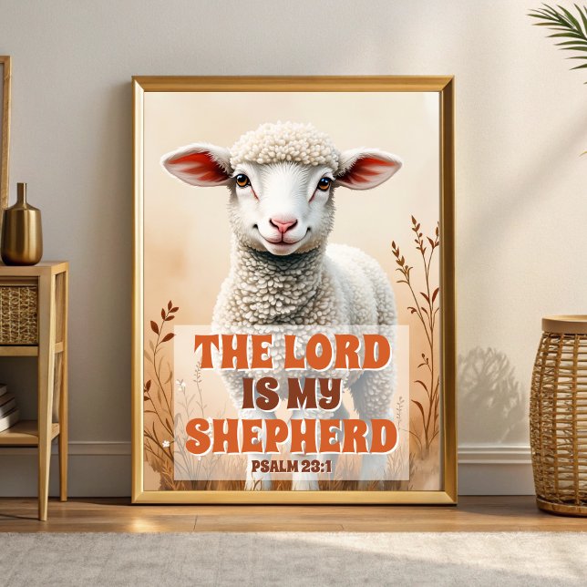 The Lord is my Shepherd Boho Christian Nursery Art Poster (Creator Uploaded)