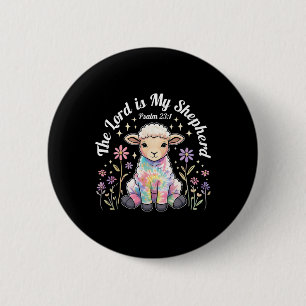 The Lord Is My Shepherd Easter Christian Faith Bib 6 Cm Round Badge