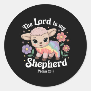 The Lord Is My Shepherd Easter Christian Faith Bib Classic Round Sticker