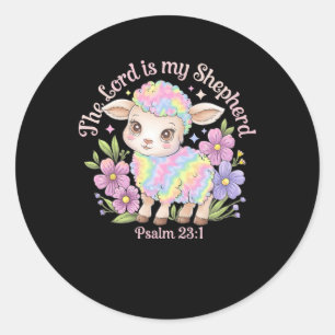 The Lord Is My Shepherd Easter Christian Faith Bib Classic Round Sticker