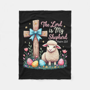 The Lord Is My Shepherd Easter Christian Lamb East Fleece Blanket