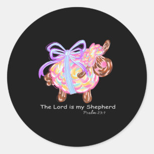 The Lord Is My Shepherd Easter Jesus Christian Coq Classic Round Sticker