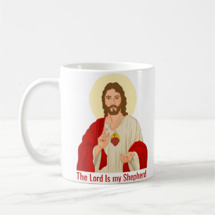The Lord Is My Shepherd Jesus Illustrated Coffee Mug