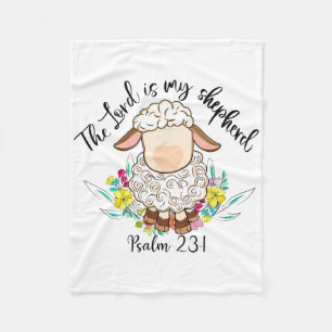 The Lord Is My Shepherd Lord's Prayer Christian Ea Fleece Blanket