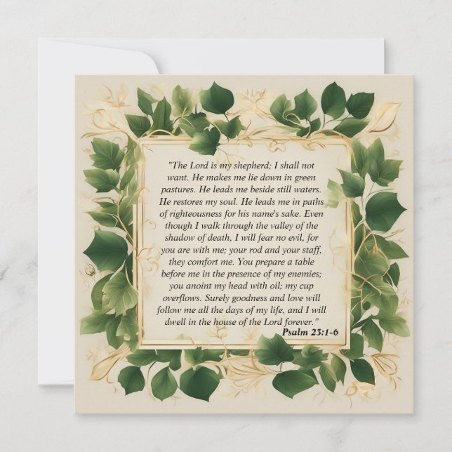 The Lord is My Shepherd Prayer (Front)