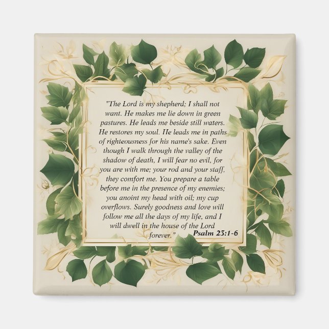 The Lord is My Shepherd Prayer Magnet (Front)