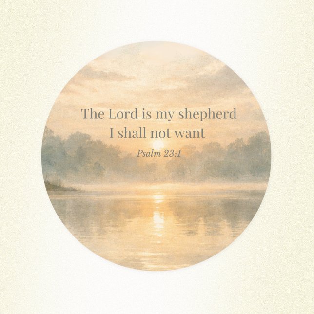 The Lord Is My Shepherd Psalm 23:1 Bible Verse  Classic Round Sticker (Creator Uploaded)