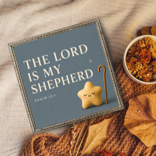 The Lord Is My Shepherd Psalm 23:1 Blue Grey Poster