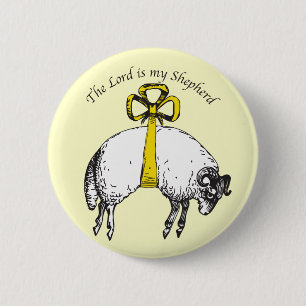 The LORD is my shepherd Psalm 23 6 Cm Round Badge