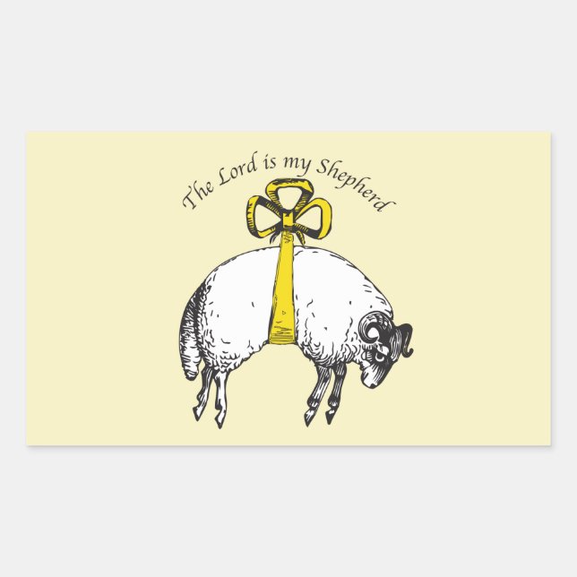 The LORD is my shepherd Psalm 23 Rectangular Sticker (Front)