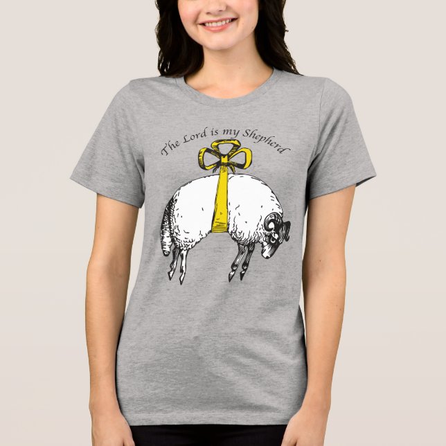 The LORD is my shepherd Psalm 23 Tri-Blend Shirt (Front)