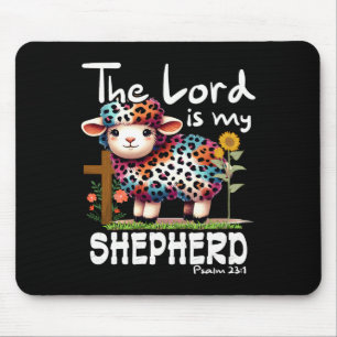 The Lord Is My Shepherd Psalm Cute Sheep Easter Ch Mouse Pad