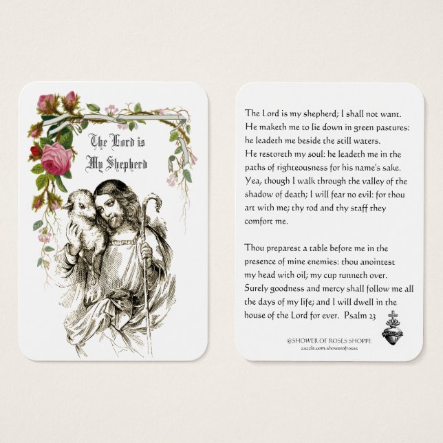 The Lord is my Shepherd Scripture Bible Jesus (Front & Back)