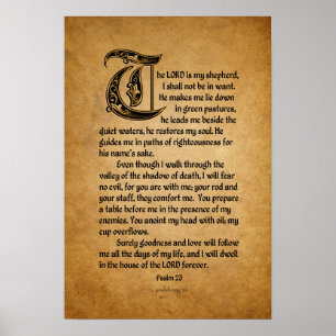 The Lord is My Shepherd (Scripture: Psalm 23) Poster