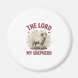 The Lord Is My Shepherd Vintage Sheep Shirt Design Magnet