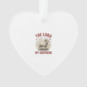 The Lord Is My Shepherd Vintage Sheep Shirt Design Ornament