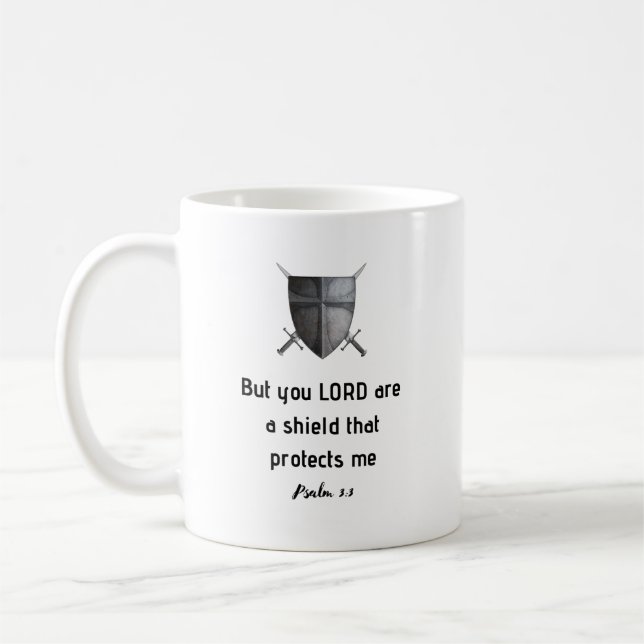 The LORD is my shield bible verse tee. Coffee Mug (Left)