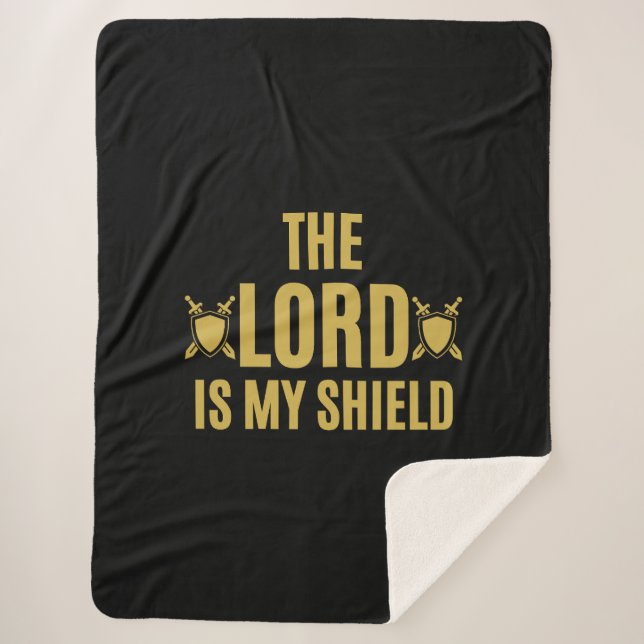 The Lord Is My Shield Quote Sherpa Blanket (Front)