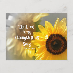 The Lord is my Strength and Song Bible Verse Postcard