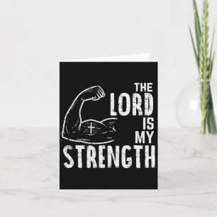 The Lord Is My Strength Arm Gym Workout Christian  Card