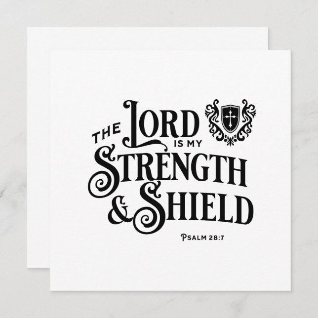 The Lord is My Strength Scripture Flat Note Card (Front/Back)
